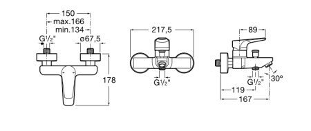 Смеситель для ванны Roca Atlas A5A0290C0M