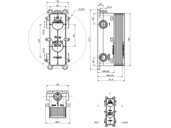 Внутренняя часть смесителя FIMA Carlo Frattini FimaBox F4000