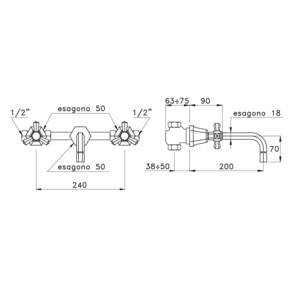 Смеситель для раковины Stella Eccelsa EC 01001 AU00 золото