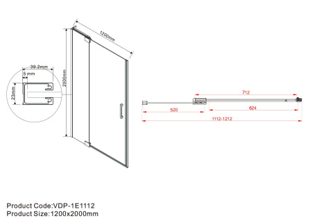 Душевая дверь Vincea Extra VDP-1E1112CL