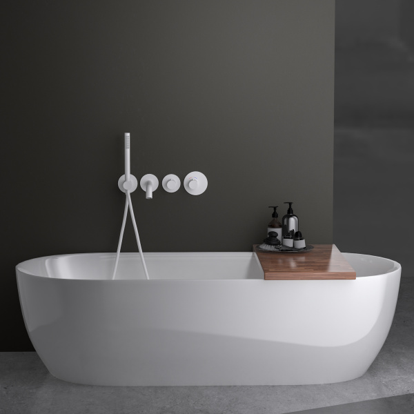 Термостатический смеситель для ванны Timo Saona 2324/16YSM с душевым гарнитуром белый матовый