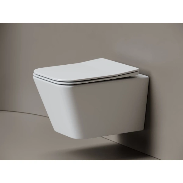 Унитаз подвесной Ceramicanova Miro CN11003T безободковый, торнадо, с сиденьем микролифт, белый