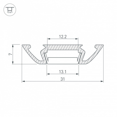 Профиль накладной Arlight PHS-A-2000 ANOD 013215