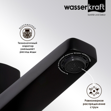Смеситель для раковины WasserKRAFT Nuthe 9103 черный