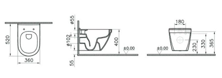 Подвесной унитаз Vitra S50 7740B003-0850 с функцией биде