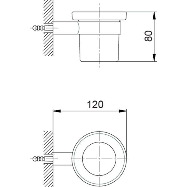 Стакан подвесной Cisal System SY09050021 матовое стекло