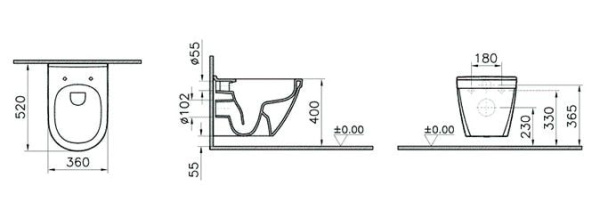 Подвесной унитаз Vitra S50 7740B003-0850 с функцией биде