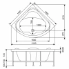 Акриловая ванна 150x150 см Eurolux Rimini E3150150031