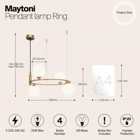 Подвесной светильник Maytoni Круг MOD013PL-04BS1