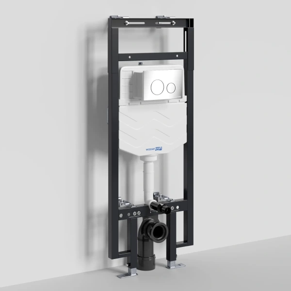 Инсталляция для унитаза WasserKRAFT Dinkel 58 58TLT.010.ME.CH02 с кнопкой смыва, хром