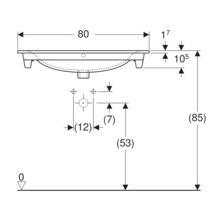 Раковина 80x48 см Geberit Renova Plan 122280000