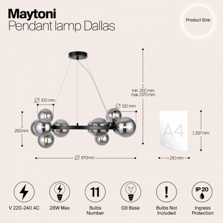 Подвесная люстра Maytoni Даллас MOD545PL-11B
