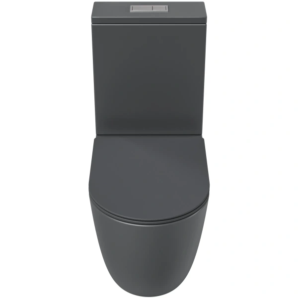 Унитаз-компакт Grossman GR-4494GMSQ безободковый, торнадо, с сиденьем микролифт, серый матовый