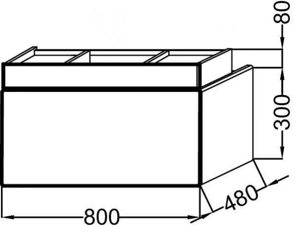 Тумба под раковину 80 см Jacob Delafon Terrace EB1731RU-G1C-G1C белый блестящий