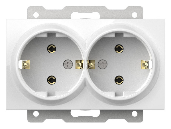 Розетка двойная с заземлением без рамки Elbi Eleсtriс Zena Vega 609-015600-907