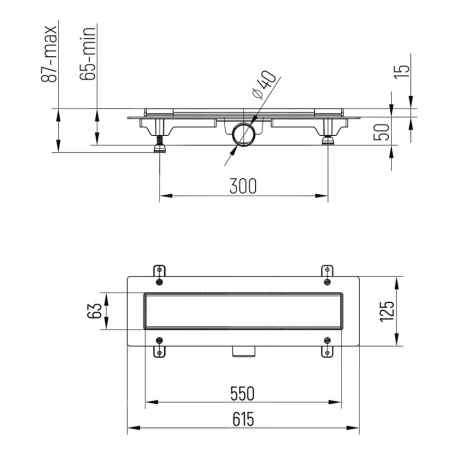 Душевой лоток Paini Klasik 550 CH550KN
