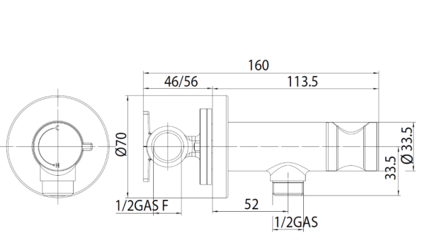 Гигиенический душ Bossini Paloma Brass E37005B.030 с прогрессивным смесителем