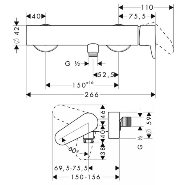 Смеситель для душа Axor Citterio M 34620000
