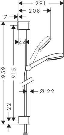 Душевой гарнитур hansgrohe Crometta 100 Multi 26656400