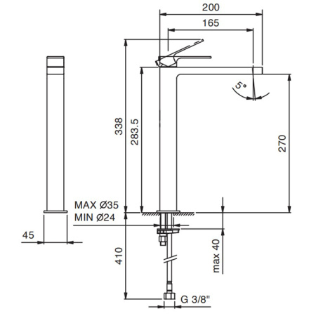 Смеситель для раковины Fantini Mint 34 02 F006WF
