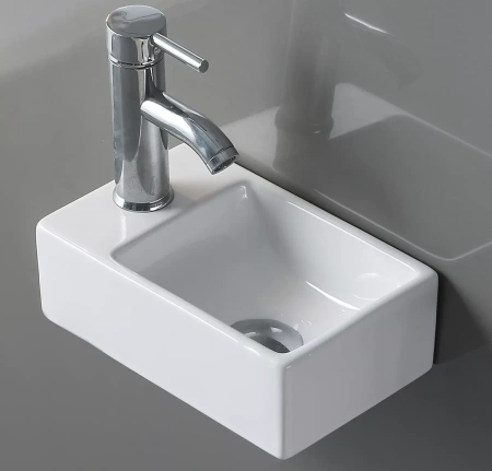 Раковина CeramaLux 9048GTR 29,5x18 см R, рукомойник, белый
