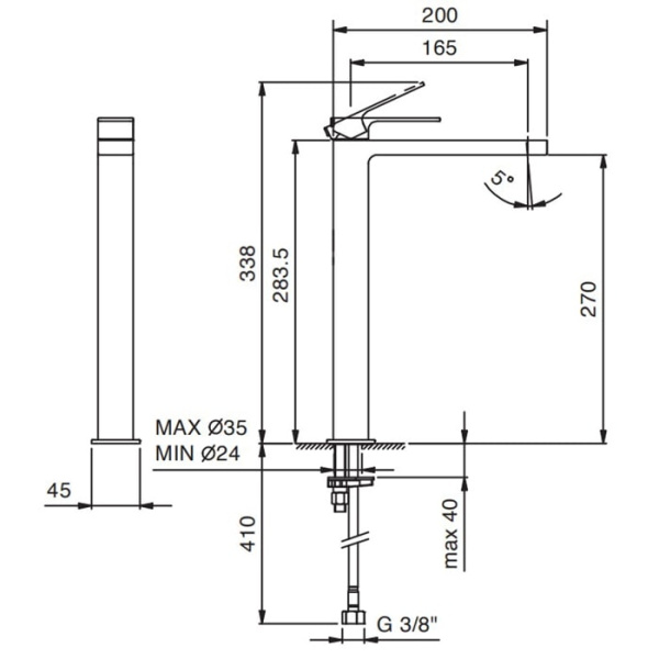 Смеситель для раковины Fantini Mint 34 02 F006WF