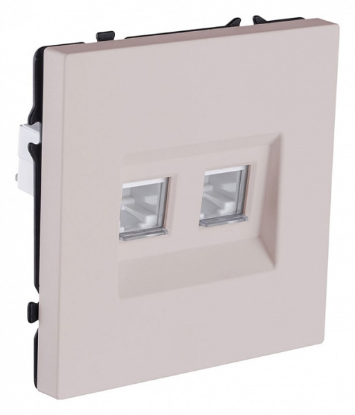 Розетка двойная Ethernet RJ-45 и со шторками, без рамки Kollinger Eclipse EC-018CM