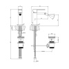 Смеситель для биде Gessi Rettangolo 20007#299 черный матовый