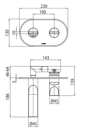 Смеситель для раковины Bossini Apice Z00549.030