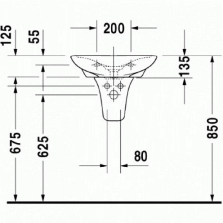 Полупьедестал для раковины Duravit Pura Vida 0858130000