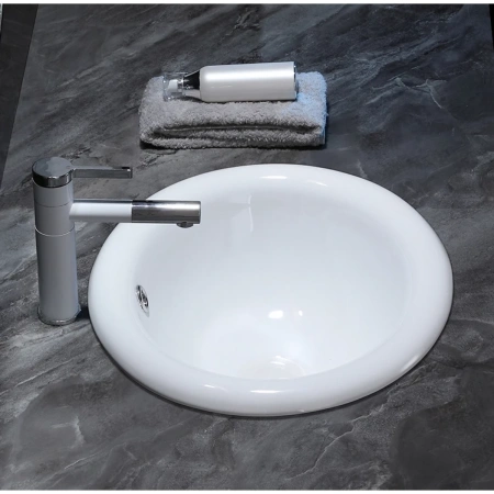 Раковина CeramaLux 1203 50x42 см, встраиваемая сверху, белый
