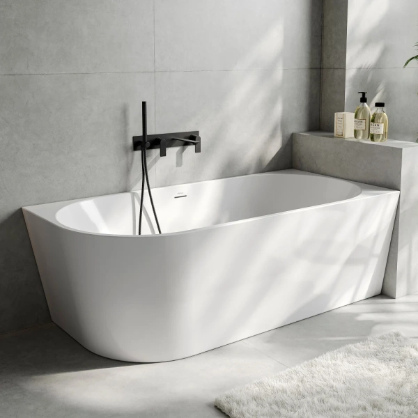 Акриловая ванна Abber AB9502-1.8 R 180x80 см R, угловая, белый