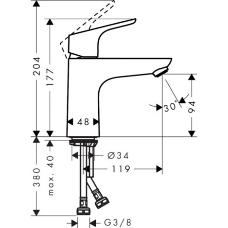 Смеситель для раковины hansgrohe Focus CoolStart 100 31509000