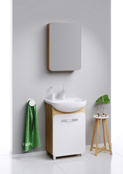 Зеркальный шкаф AQWELLA Vega 50 (Veg.04.05) дуб сонома