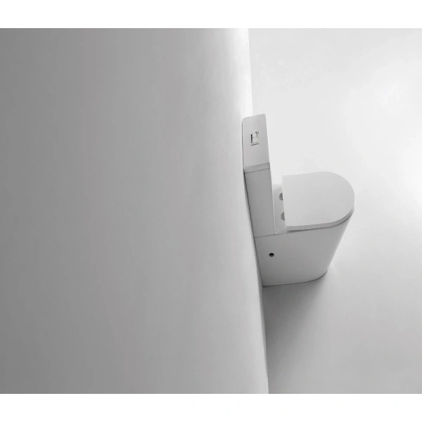 Унитаз-компакт CeramaLux NS-2178 безободковый, с сиденьем микролифт, белый