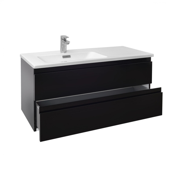 Тумба под раковину 100 см Jacob Delafon Madeleine EB2054-J52 левая блестящий чёрный