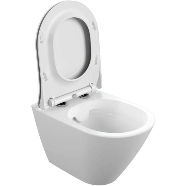 Унитаз подвесной Cersanit City A63114 безободковый, с сиденьем микролифт, белый