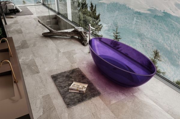 Прозрачная ванна Abber Kristall 180x85 AT9702Amethyst аметист