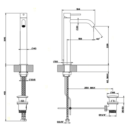 Смеситель для раковины Gessi 316 54003#239 нержавейка