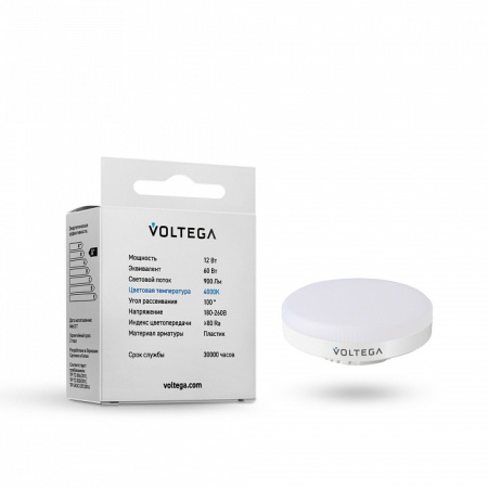 Лампа светодиодная Voltega GX53 12W GX53 12Вт 4000K 7775