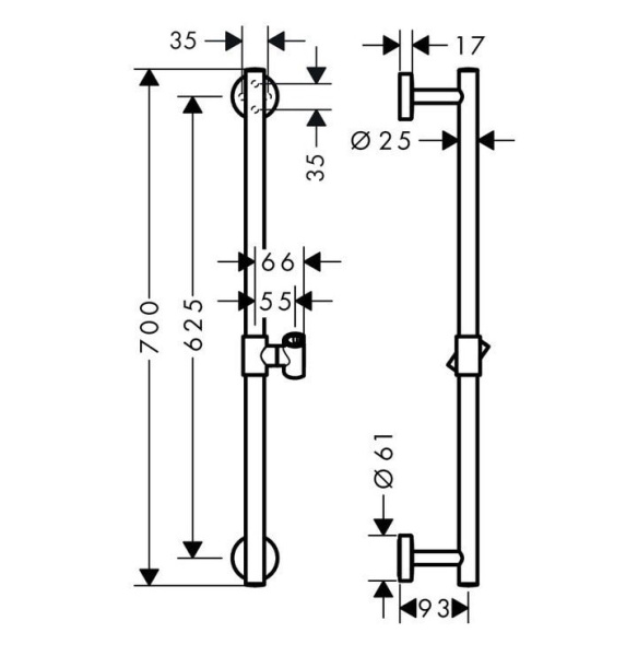 Штанга для душа hansgrohe Unica Comfort 26401000