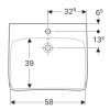 Раковина 65x55 см Geberit Renova Comfort 258565000