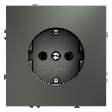 Розетка с заземлением без рамки Voltum S70 VLS040106