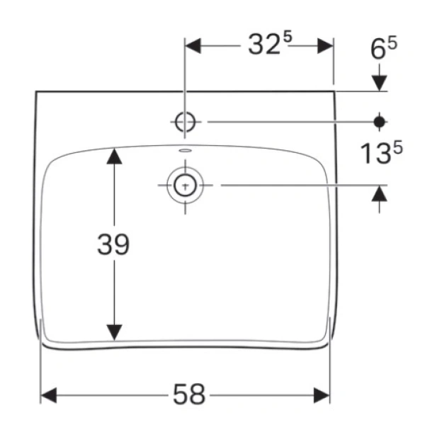 Раковина 65x55 см Geberit Renova Comfort 258565000