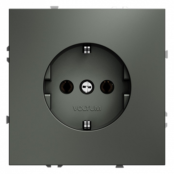 Розетка с заземлением без рамки Voltum S70 VLS040106