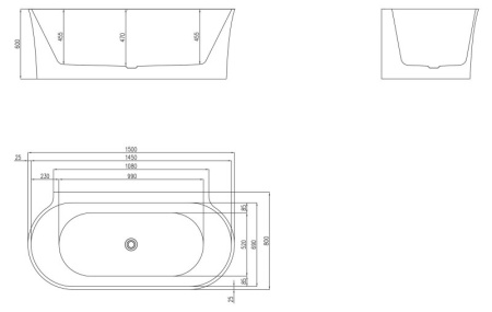 Акриловая ванна BelBagno 150x80 BB409-1500-800