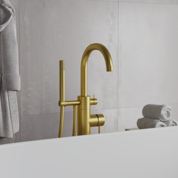 Смеситель для ванны Paini Cox 78PJ136LM золото матовое