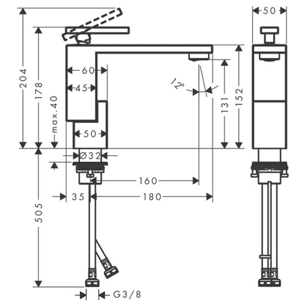 Смеситель для раковины Axor Edge 46011000