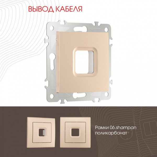 Розетка для вывод кабеля без рамки Arte Milano am-206 206.49-1.shampan