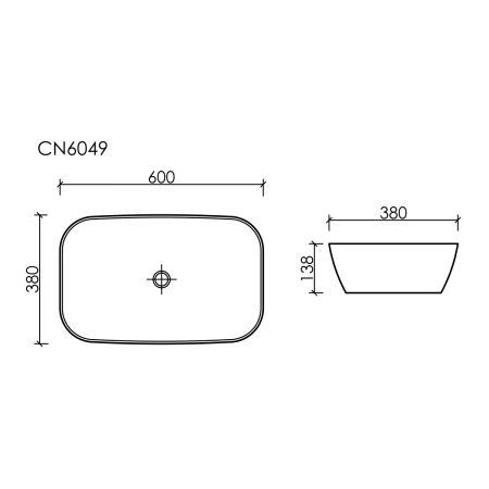 Раковина 60x38 см Ceramica Nova Element CN6049